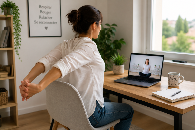 Quels exercices de yoga sur chaise proposer aux salariés pour relâcher la nuque, les épaules et le dos ?